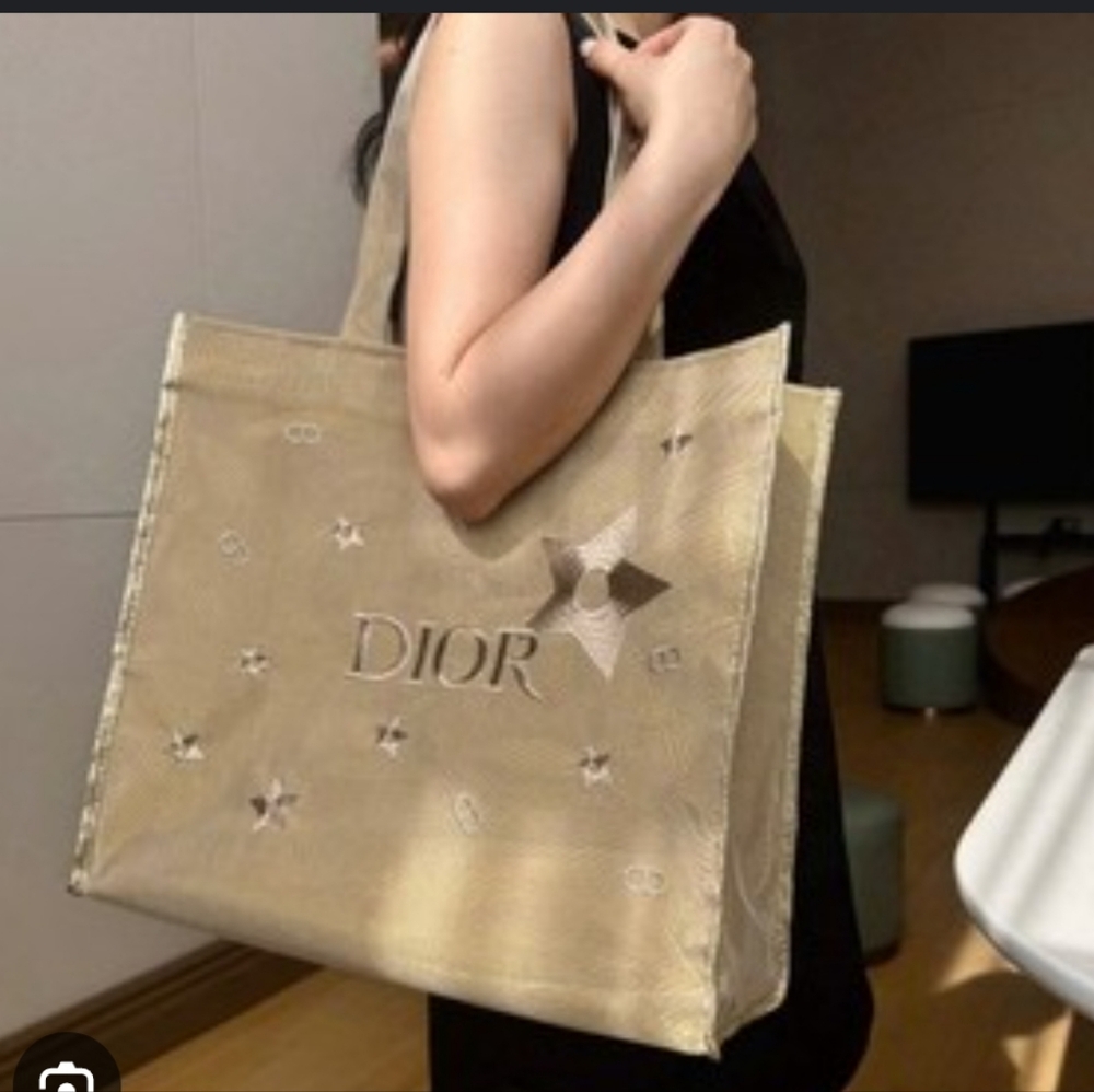 Dior Star-Embellished Beige Tote